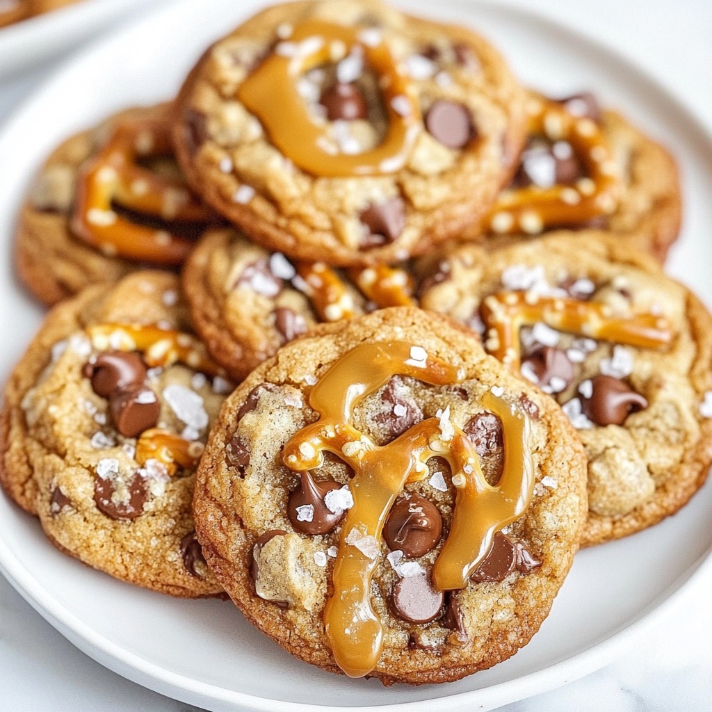 Caramel Pretzel Chocolate Chip Cookies Delightful Treat