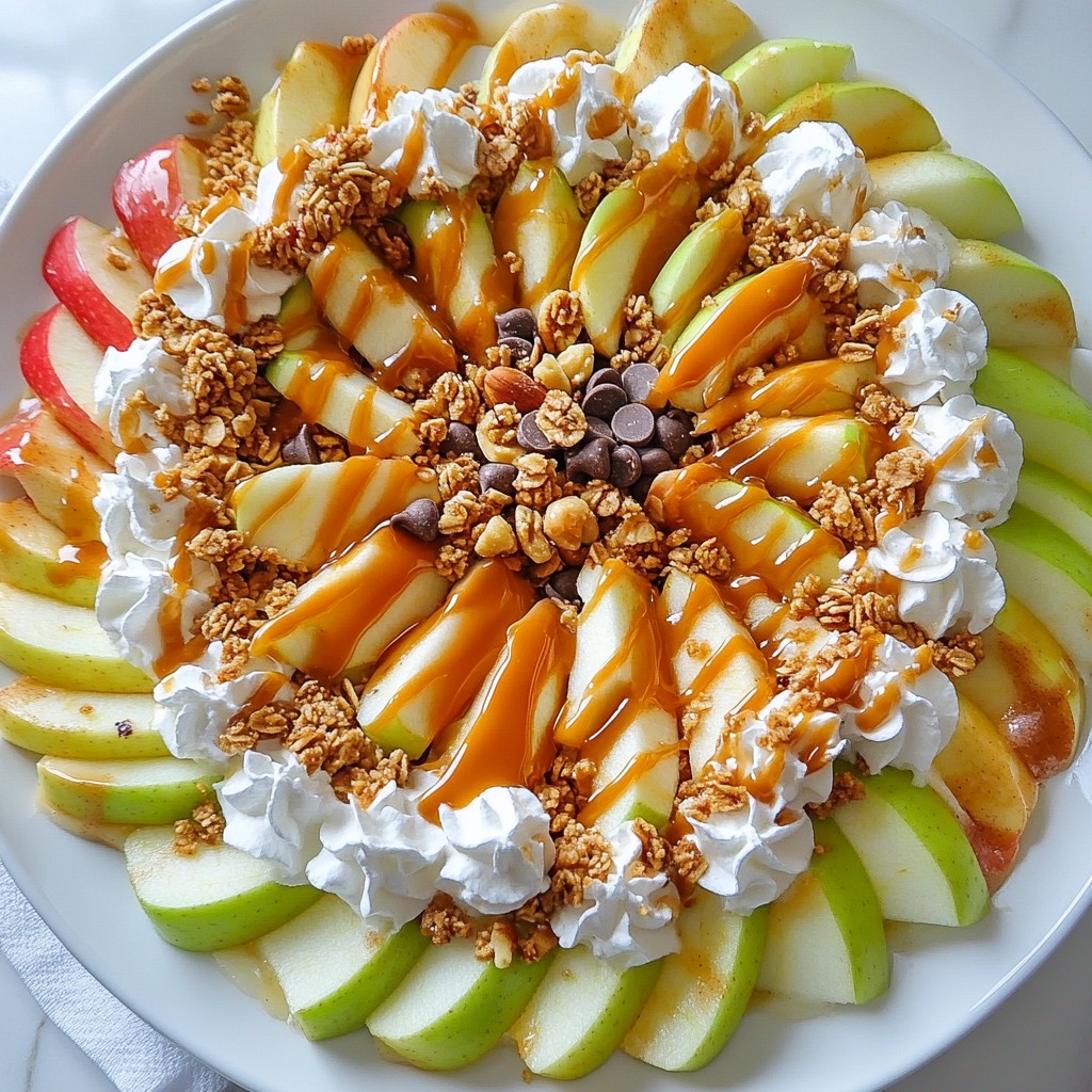 Caramel Drizzled Apple Nachos Delightful Snack Idea