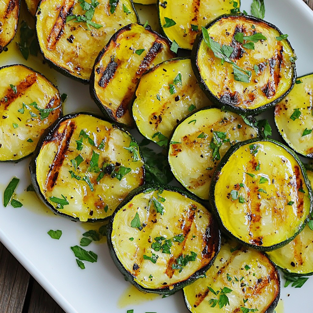 Lemon Garlic Grilled Zucchini Fresh and Tasty Dish