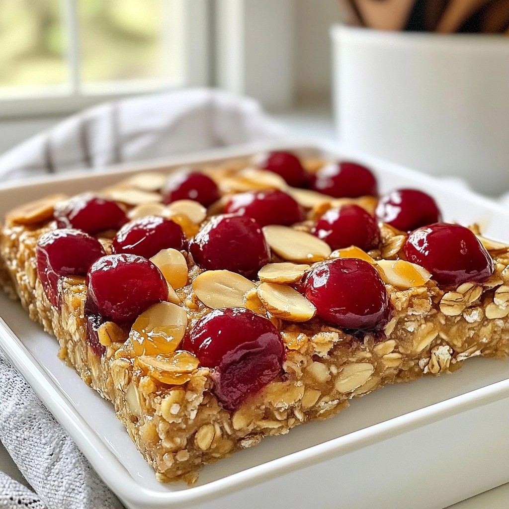 Fluffy Make-Ahead Cherry Almond Baked Oatmeal Delight