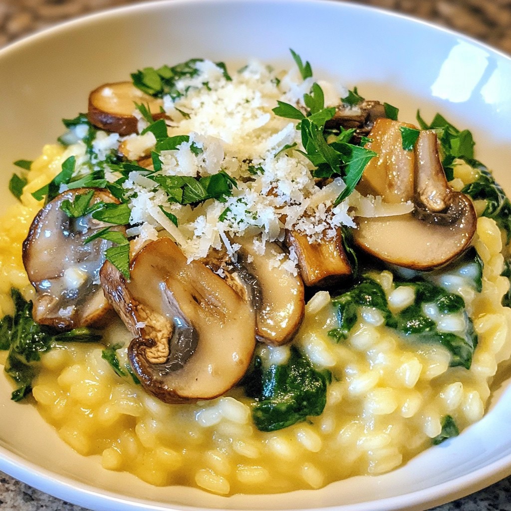 Creamy Batch Cook Mushroom and Spinach Risotto Recipe