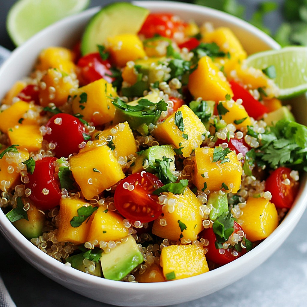 Refreshing meal prep Mango Avocado Quinoa Salad Recipe