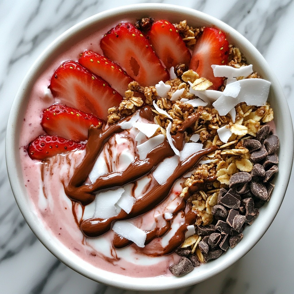 Chocolate Covered Strawberry Smoothie Bowl Delight