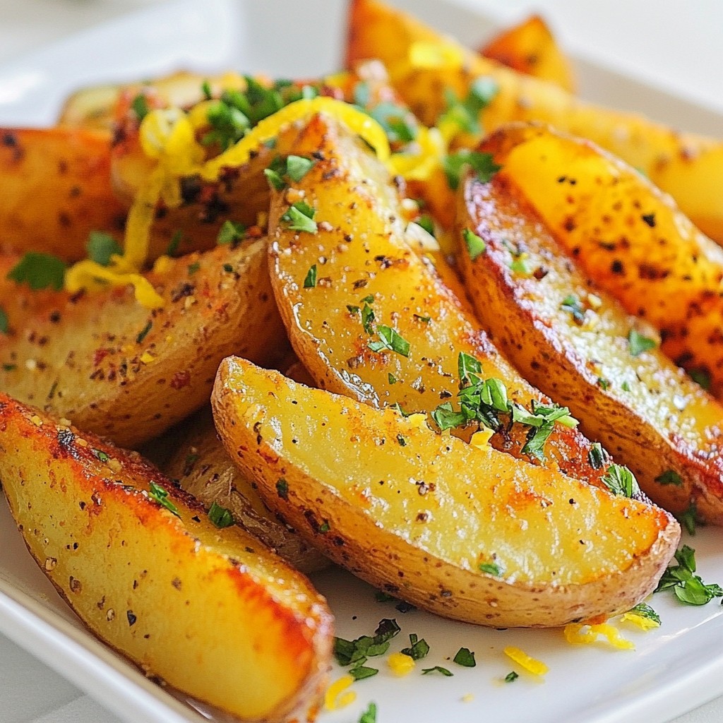Greek Lemon Potato Wedges Savory and Flavorful Dish