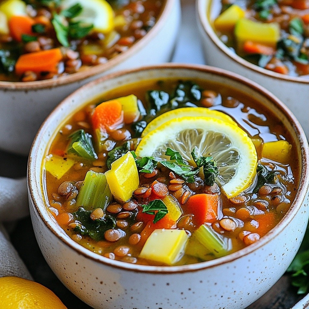 Hearty Batch Cook Slow Cooker Veggie Lentil Soup Recipe