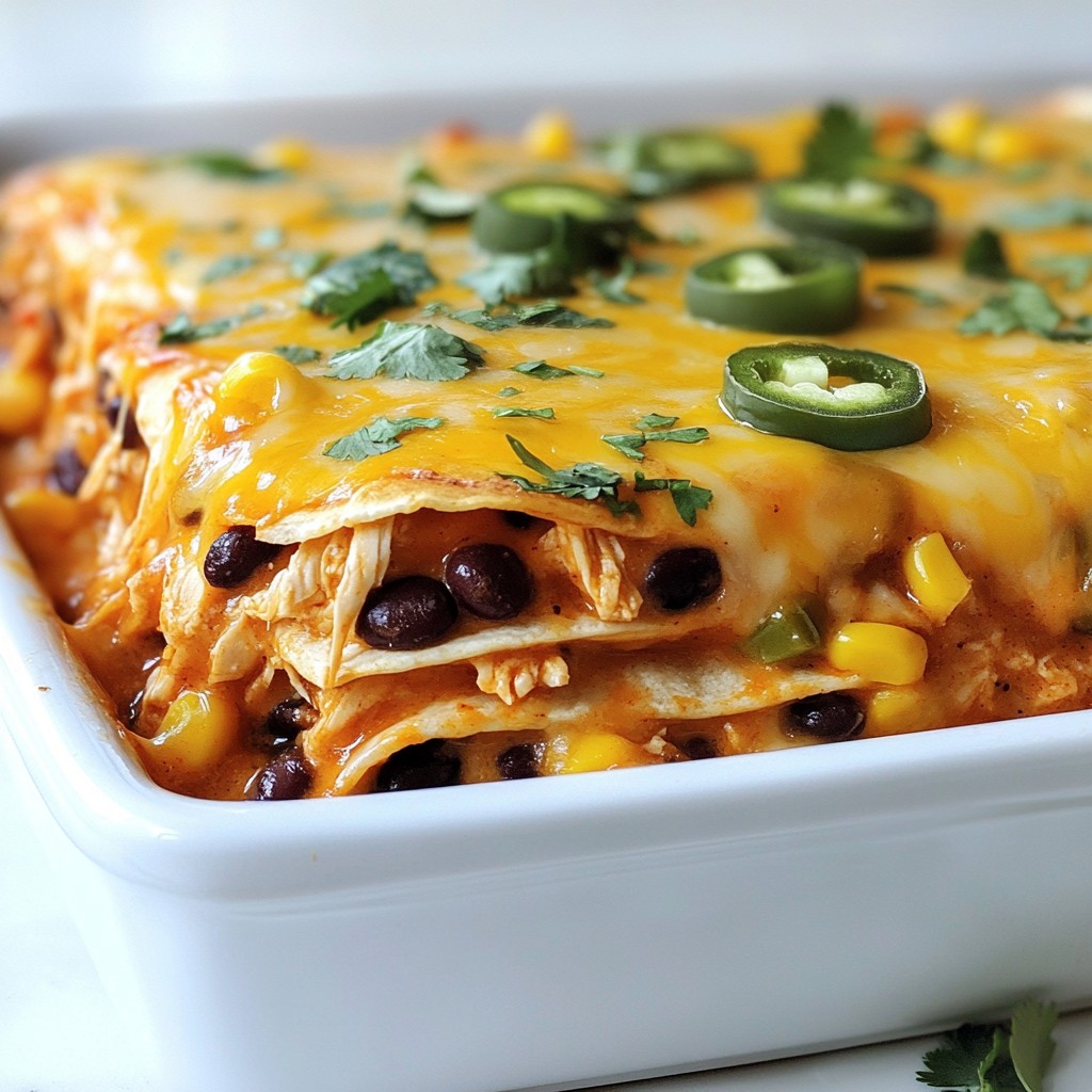Spicy Chicken Enchilada Casserole Easy Dinner Idea