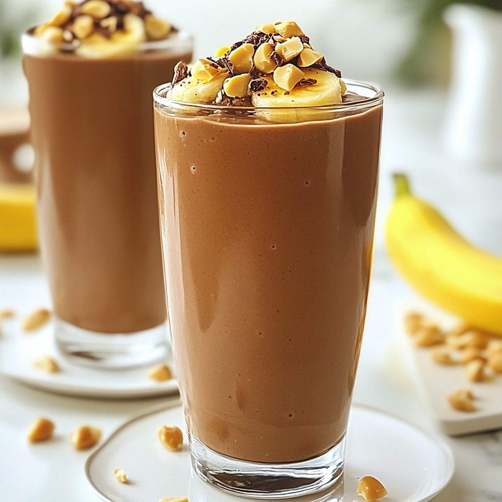 Chocolate Peanut Butter Banana Smoothie Delightful Treat