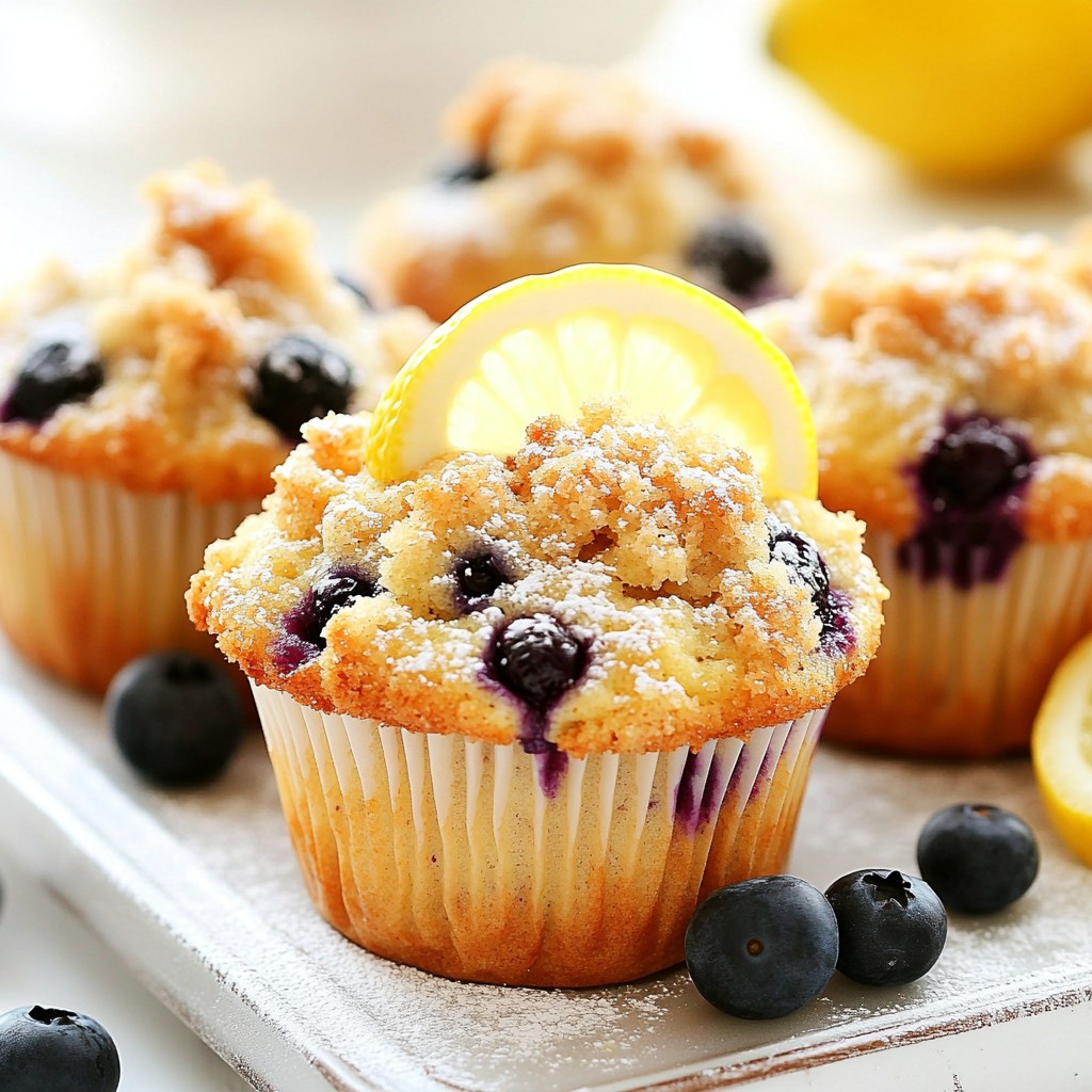 Lemon Blueberry Crumb Muffins Savory and Soft Treat