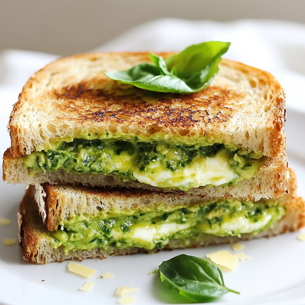 Avocado Spinach Pesto Grilled Cheese Delight