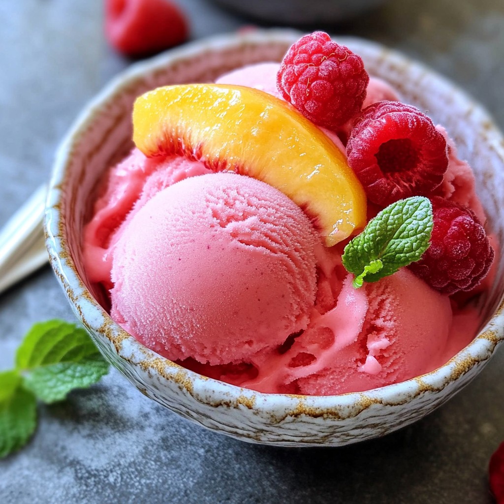 Raspberry Peach Sorbet Flavorful Frozen Delight