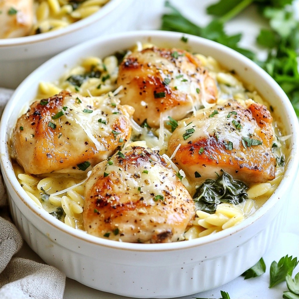 Creamy Meal Prep Garlic Parmesan Chicken Orzo Delight
