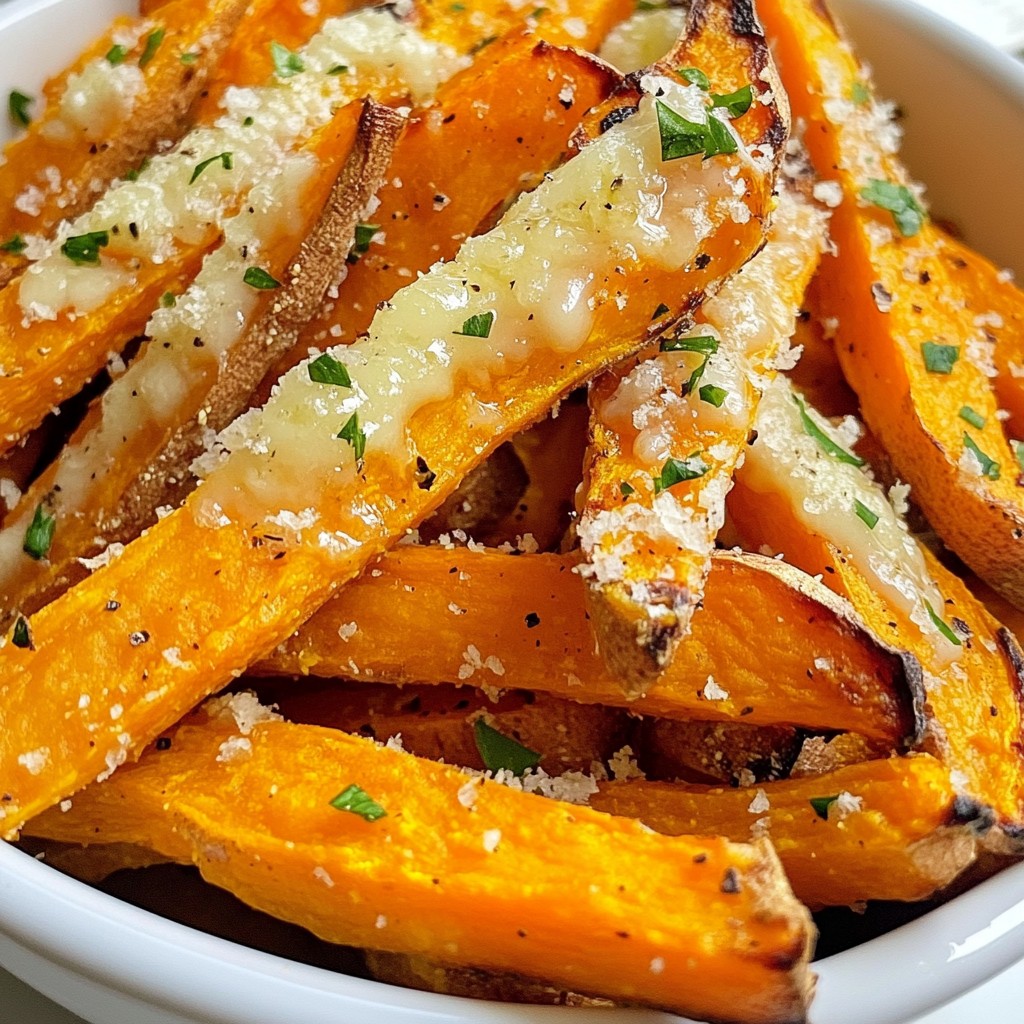 Parmesan Garlic Sweet Potato Fries Crispy and Flavorful