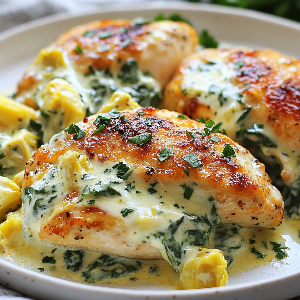 Creamy Spinach Artichoke Chicken Simple and Delicious