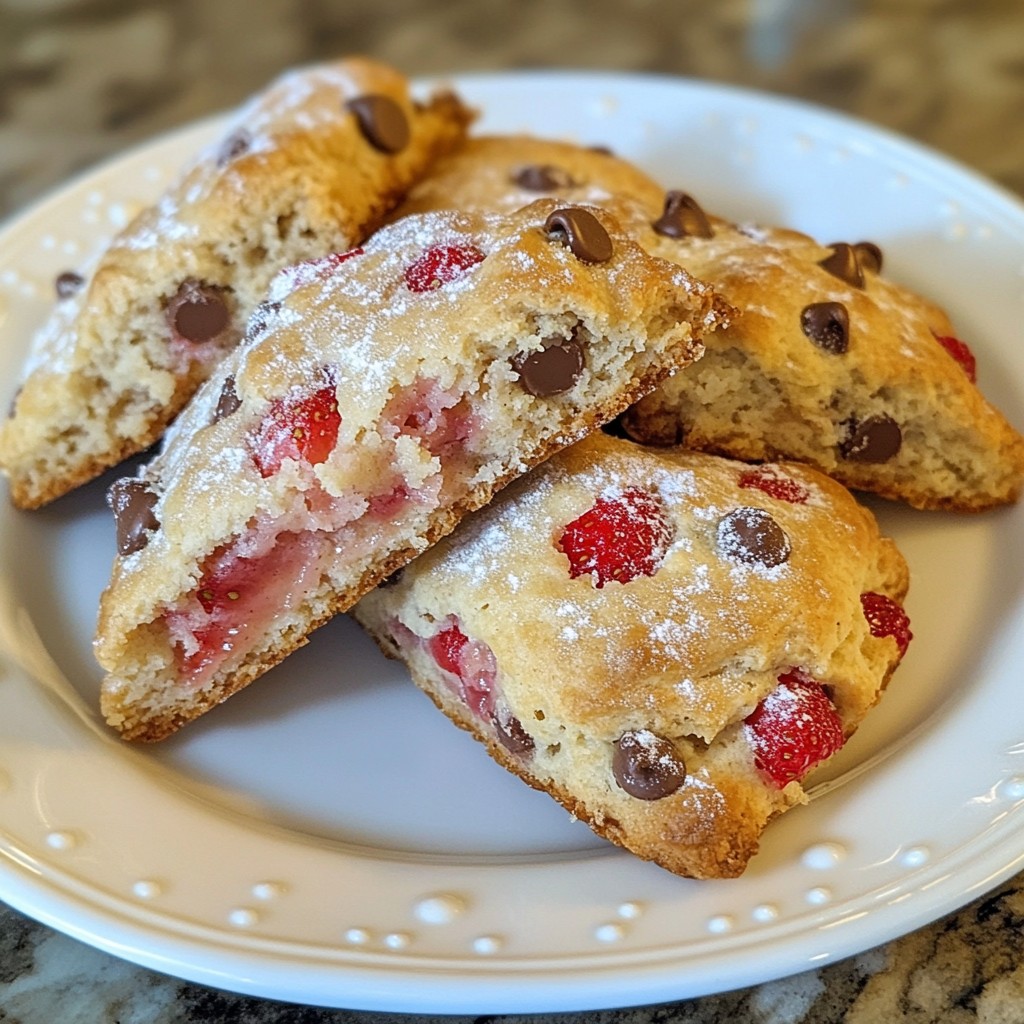 Strawberry Chocolate Chip Scones Simple and Tasty Recipe