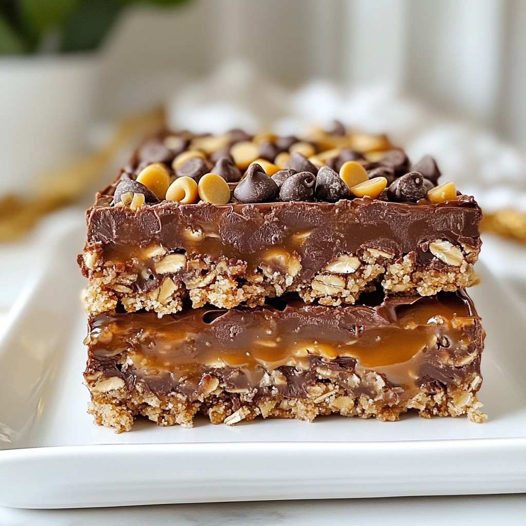Chocolate Caramel Oat Bars Easy and Delicious Recipe