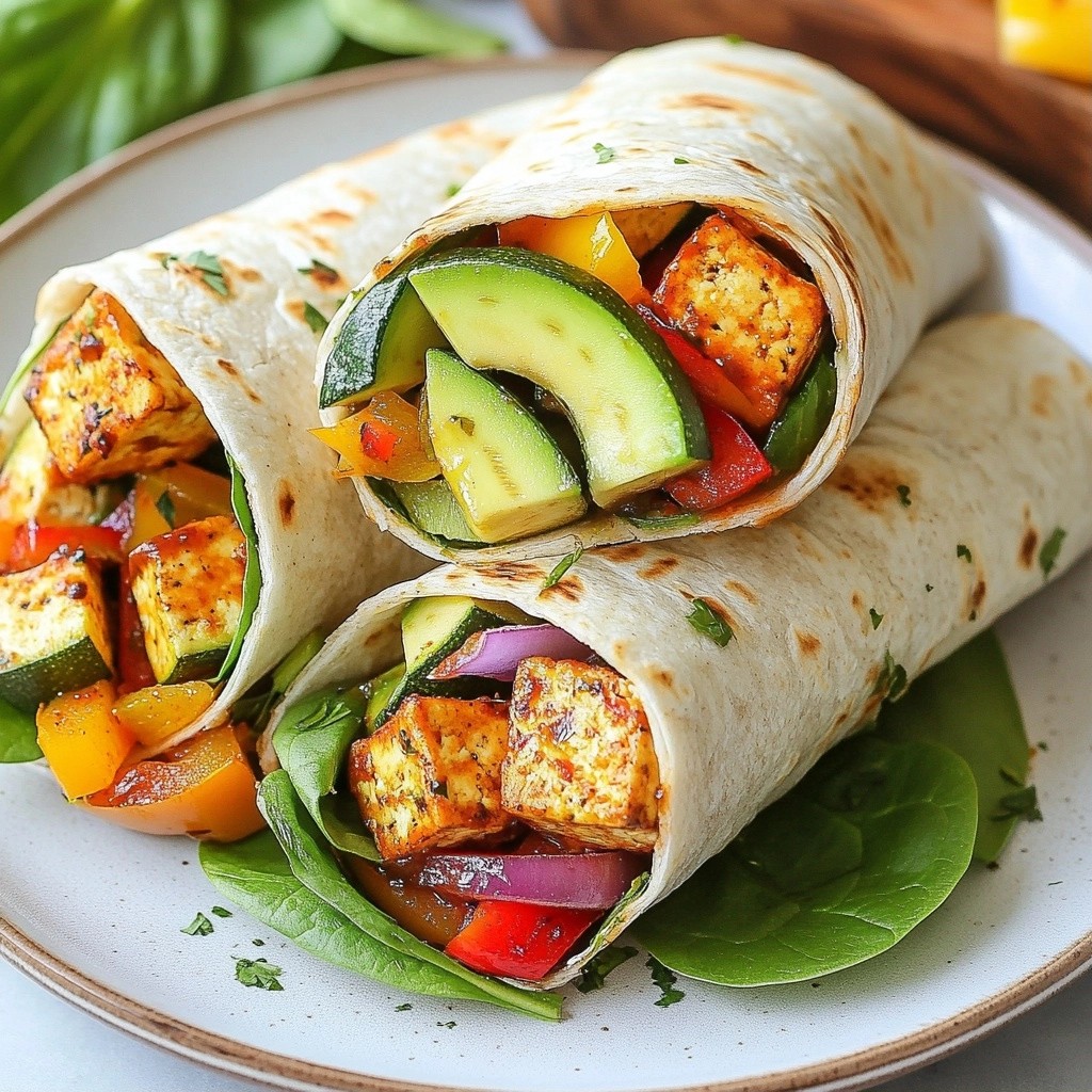 Smoky meal prep BBQ Tofu and Veggie Wraps Delight