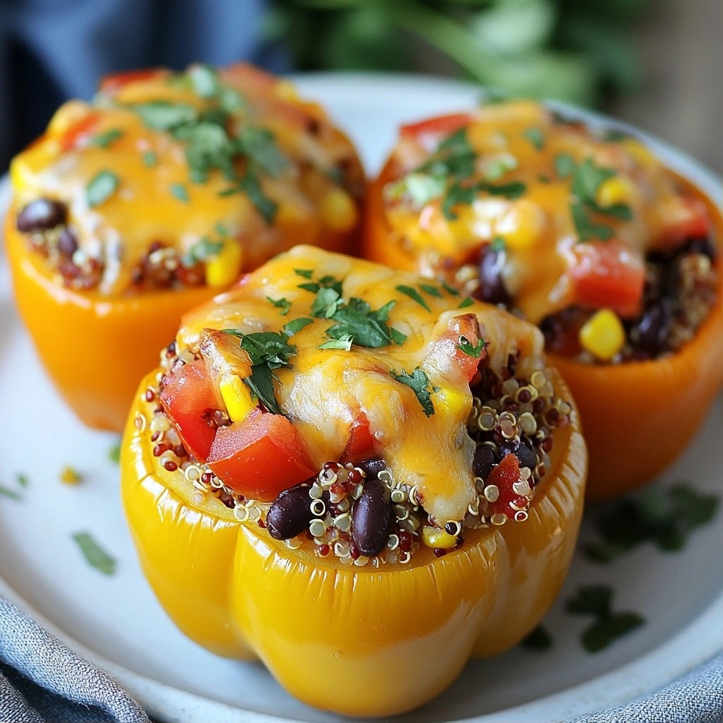 Cheesy Freezer-Friendly Vegetable Stuffed Bell Peppers
