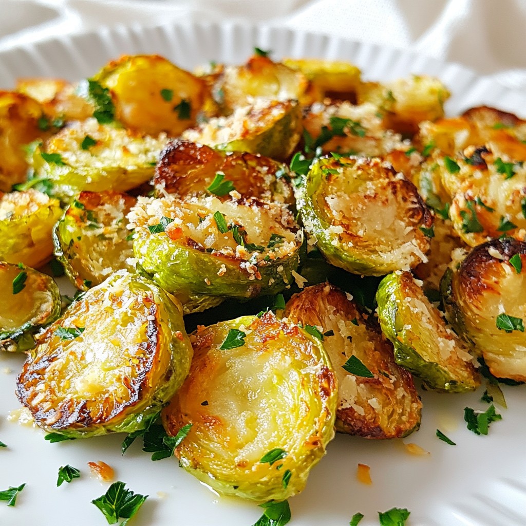 Garlic Parmesan Brussel Sprout Chips Crispy and Savory