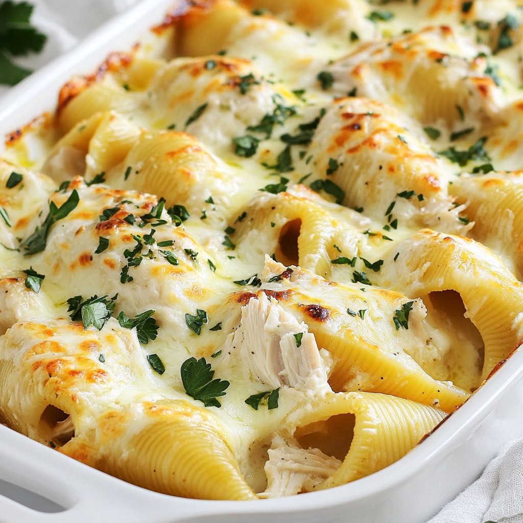 Cheesy Chicken Alfredo Stuffed Shells Delightful Meal