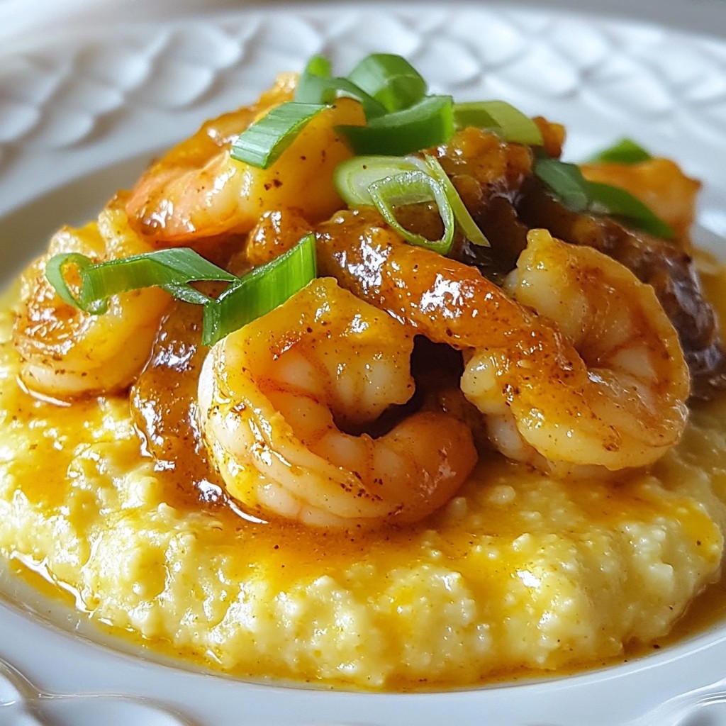 Cajun Garlic Butter Shrimp & Grits Savory Delight