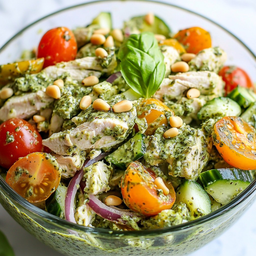 Creamy Pesto Chicken Salad Simple and Flavorful Dish
