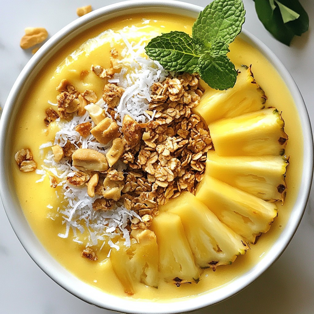 Piña Colada Smoothie Bowl Refreshing and Nutritious Treat