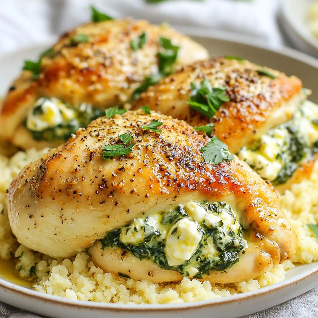 Cheesy Meal Prep Spinach Stuffed Chicken Breasts Delight