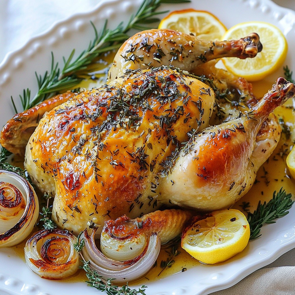 Herb Garlic Butter Roasted Chicken Juicy and Flavorful