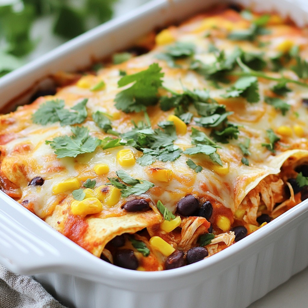 Freezer-friendly Chicken Enchilada Casserole Delight