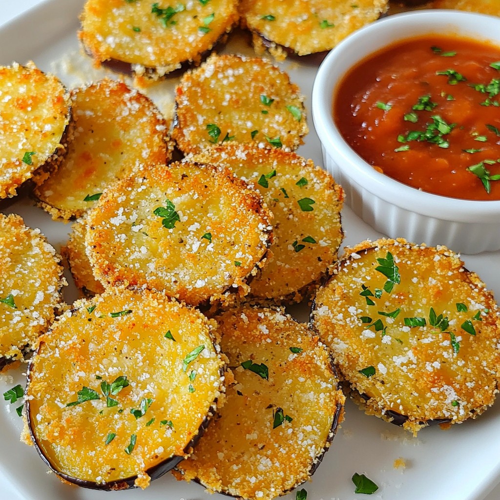 Garlic Parmesan Crusted Eggplant Crispy and Flavorful