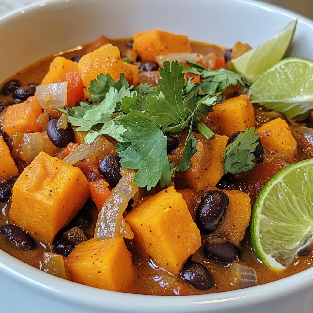 Hearty batch cook Sweet Potato and Black Bean Stew Recipe