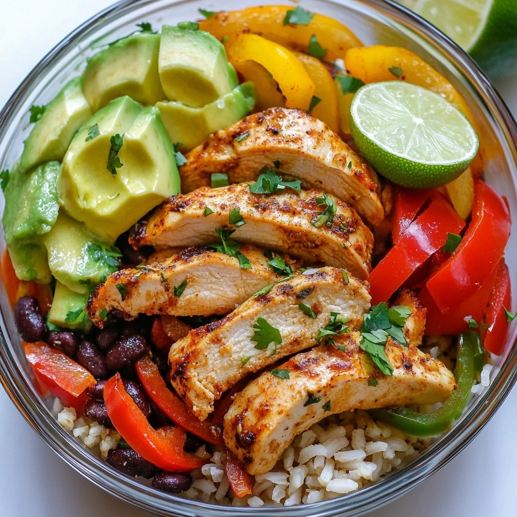 Savory meal prep Chicken Fajita Bowls in 30 Minutes