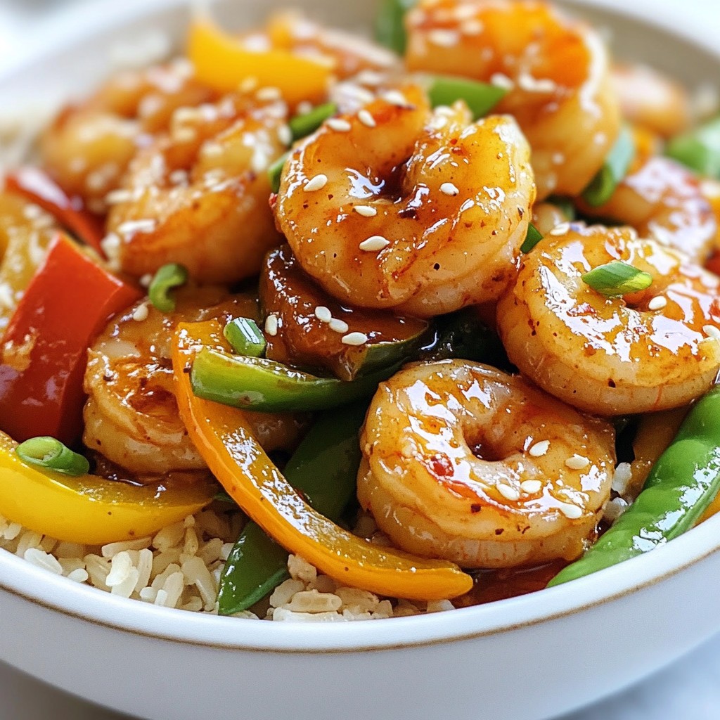 Spicy Meal Prep Honey Garlic Shrimp Stir Fry Recipe