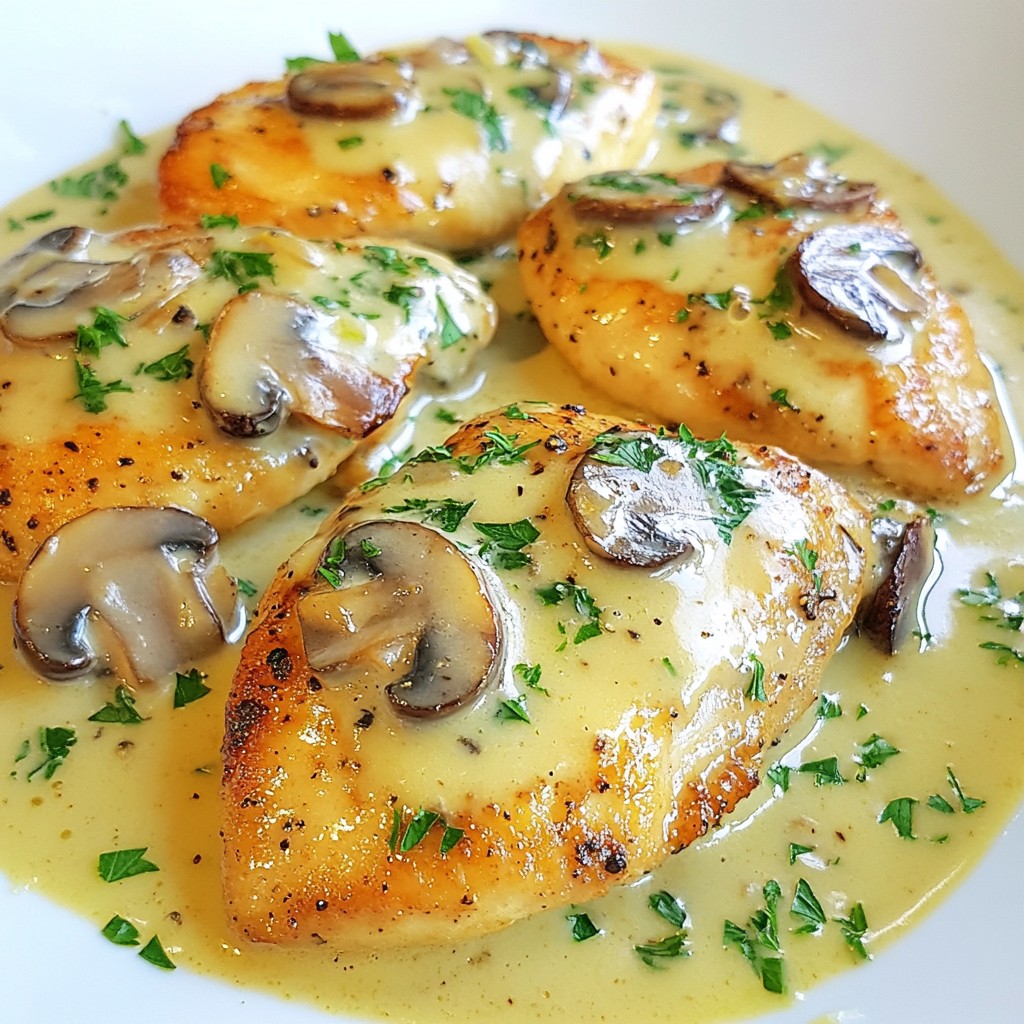 Creamy Mushroom Garlic Chicken Delightful Dinner Dish