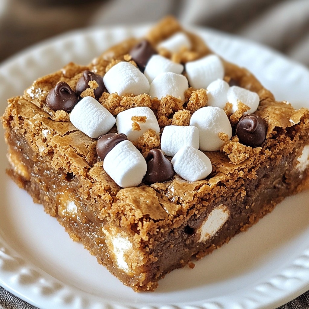 Peanut Butter S'mores Blondies Sweet and Easy Dessert
