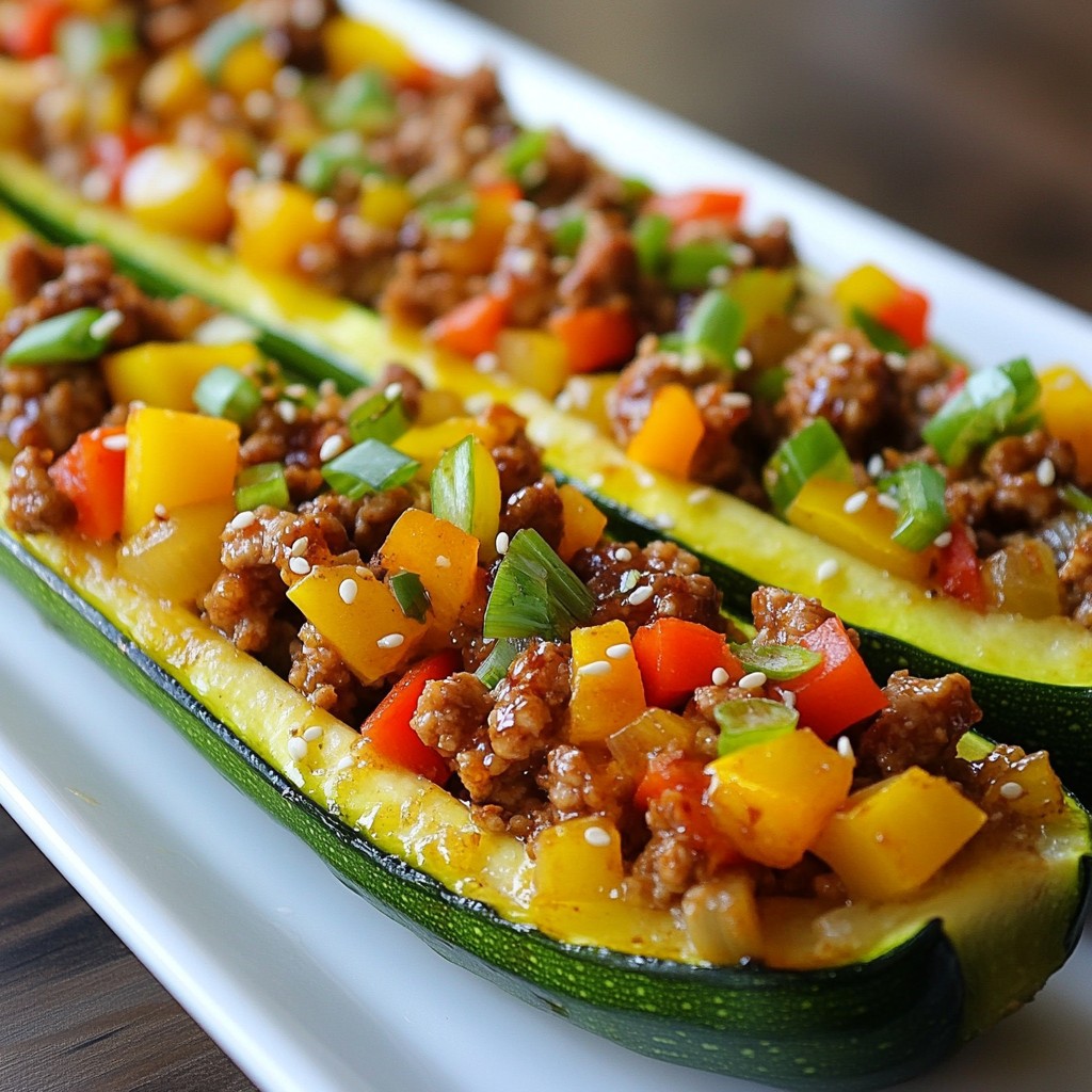 Savory Teriyaki Chicken Zucchini Boats Easy Recipe
