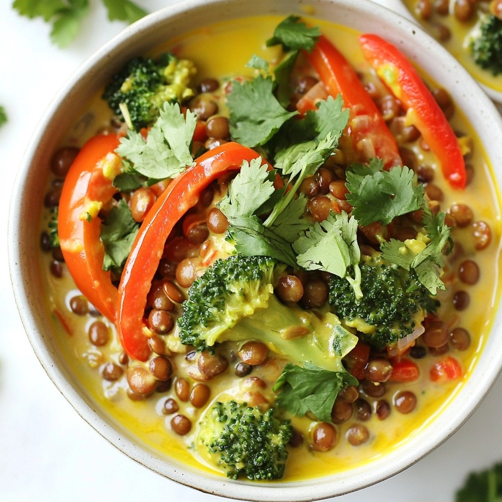 Savory meal prep Thai Curry Lentil Bowls Recipe