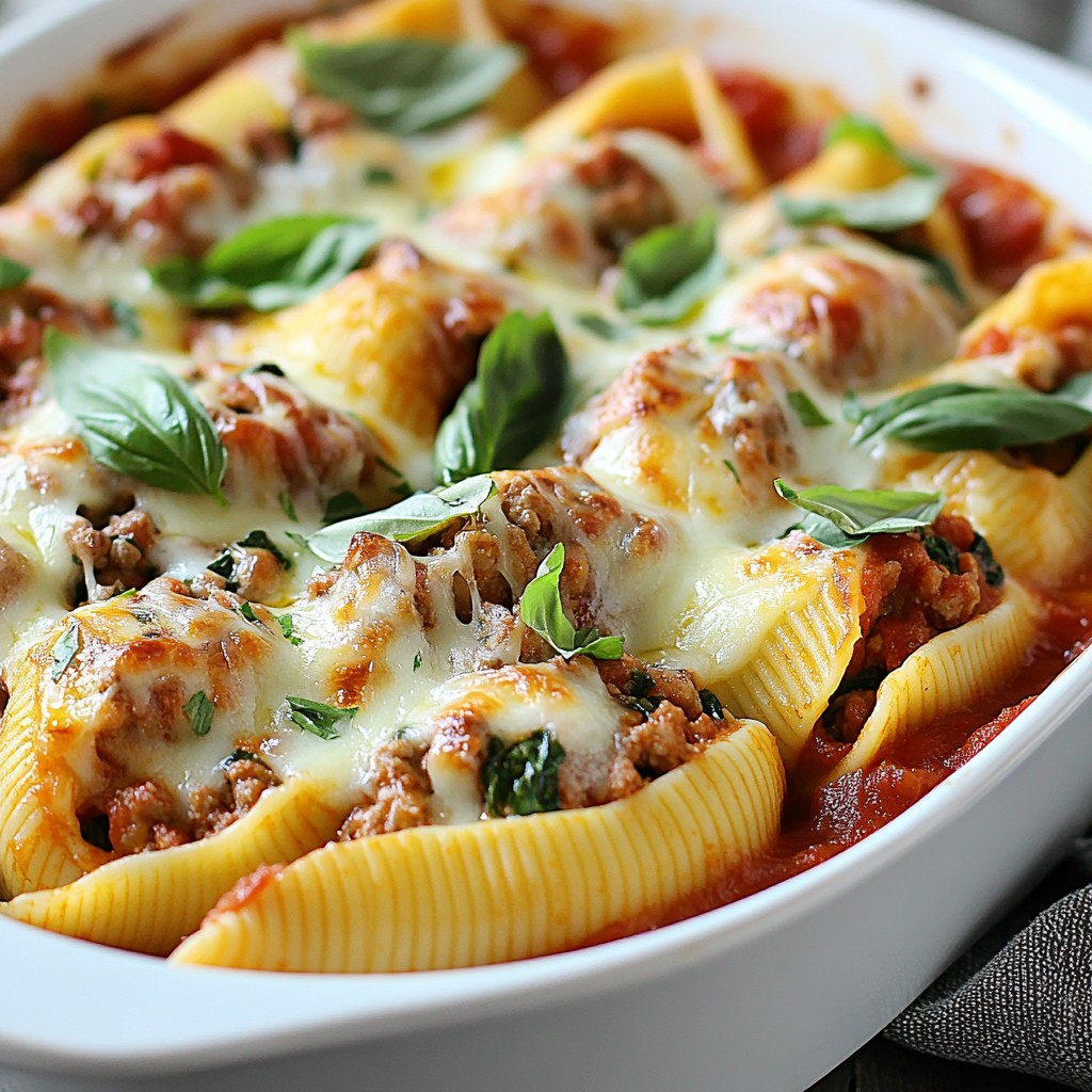 Cheesy Freezer-Friendly Turkey and Spinach Shells