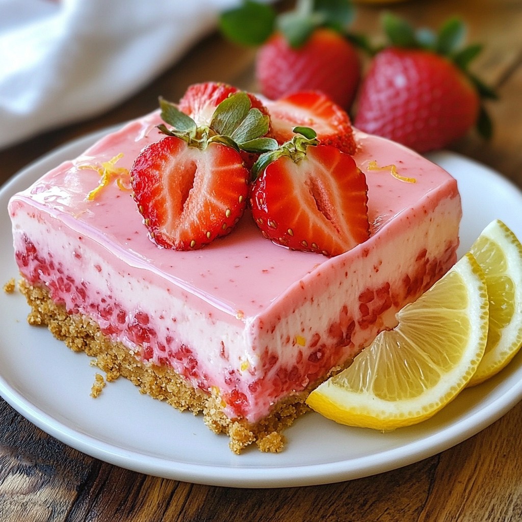 Strawberry Lemon Cheesecake Bars Delightful Sweet Treat