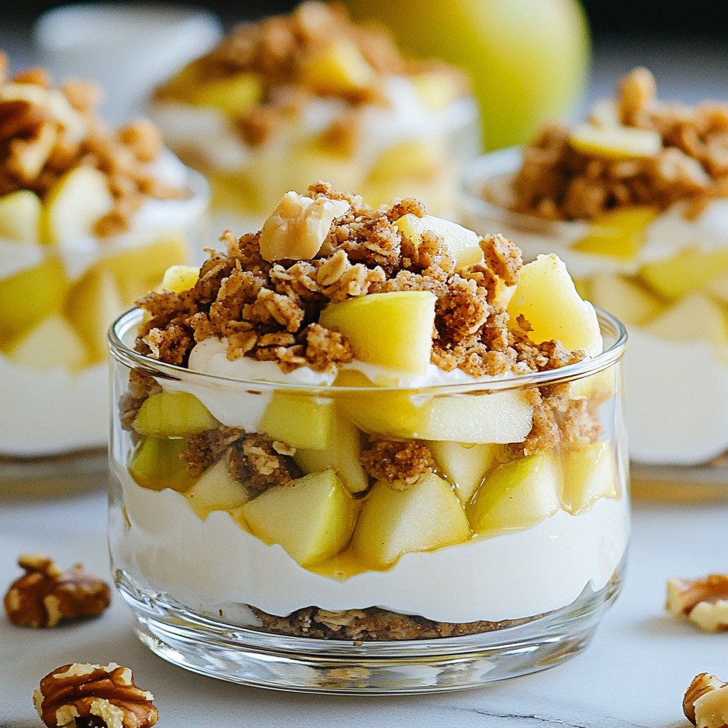 Apple Crumble Yogurt Parfait Enriched with Flavor