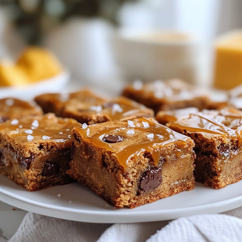 Caramel Chocolate Chip Blondies Simple and Tasty Treat