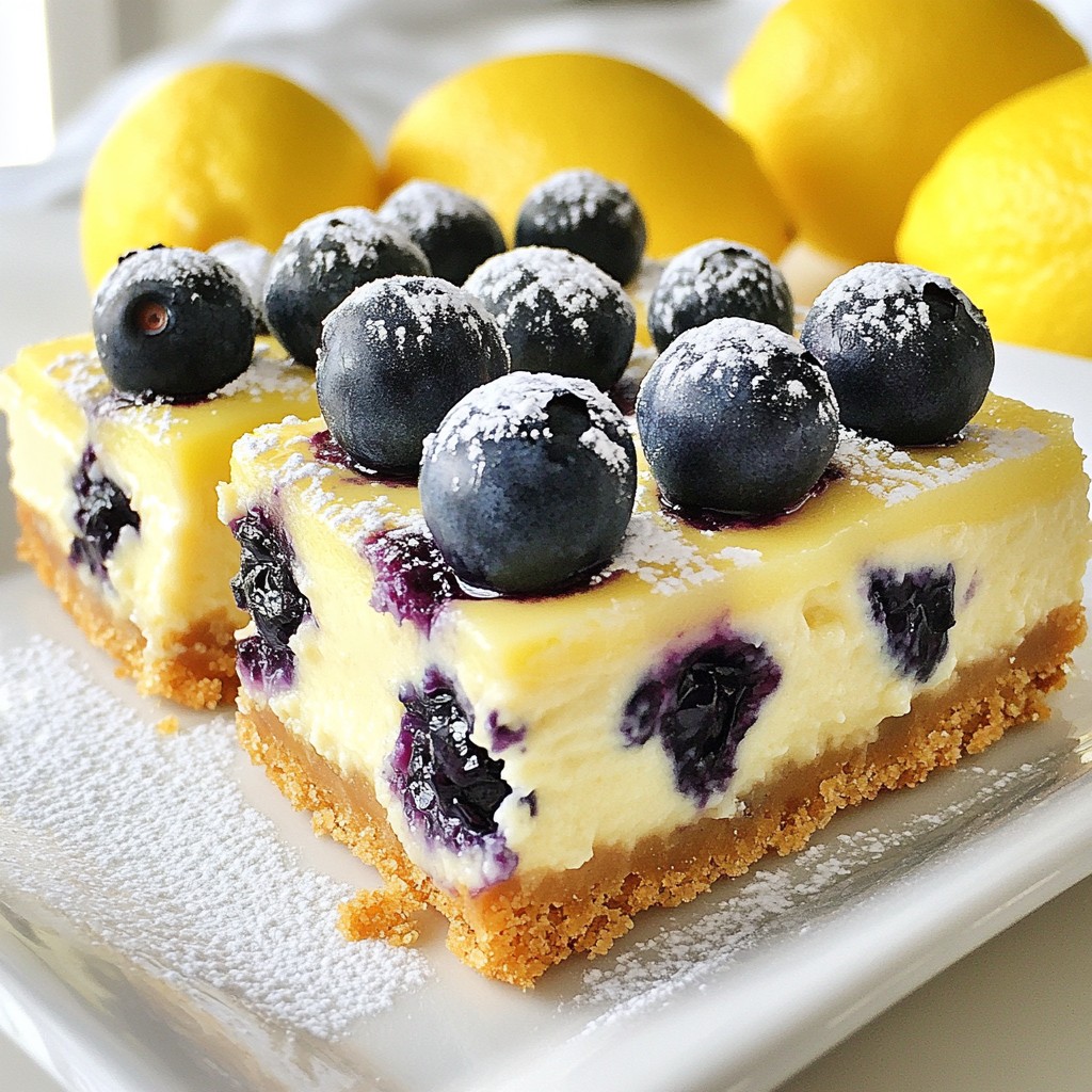 Lemon Blueberry Cheesecake Bars Rich and Creamy Delight