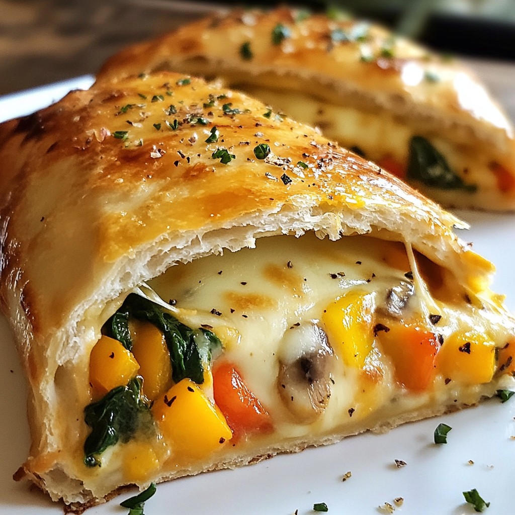 Freezer-friendly Veggie and Cheese Calzones Delight