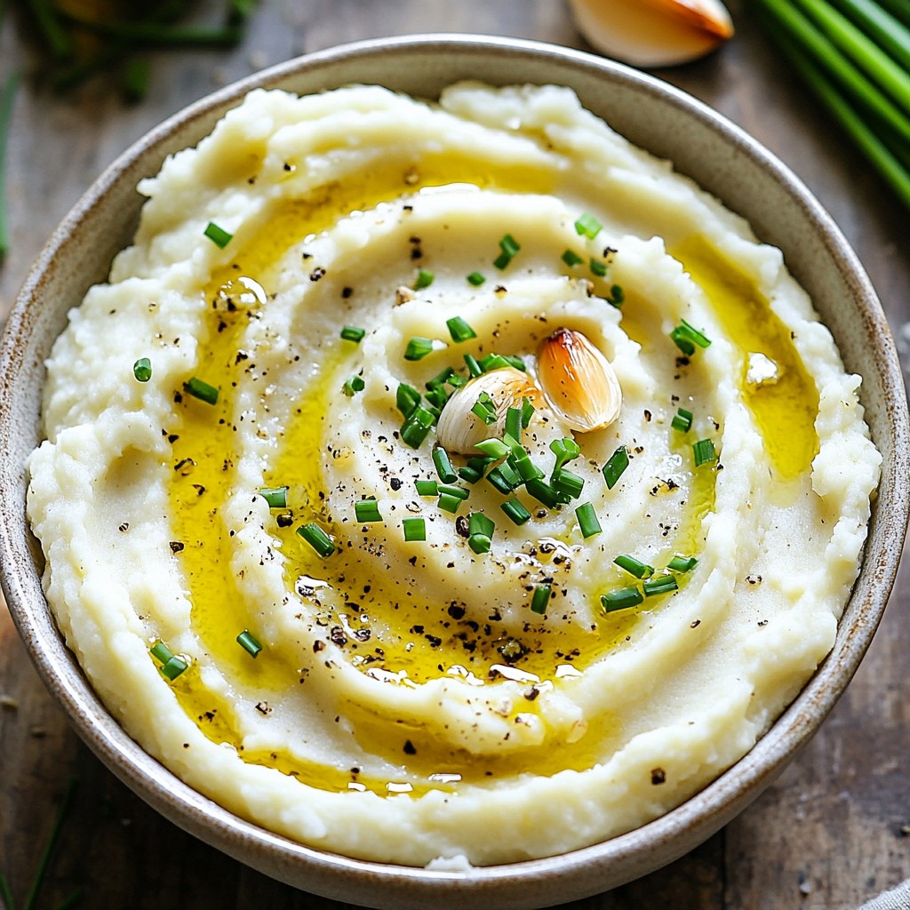 Creamy Roasted Garlic Mashed Cauliflower Delight