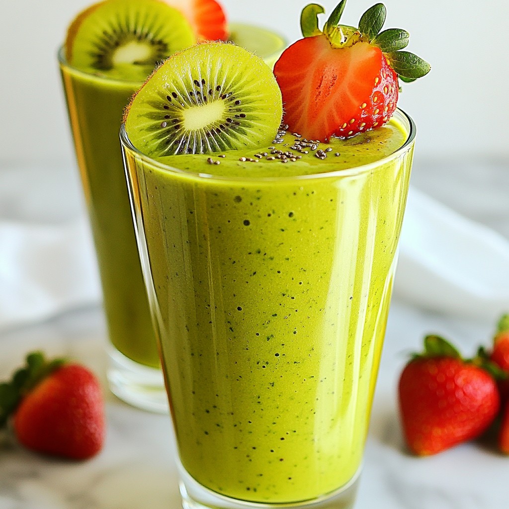 Strawberry Kiwi Spinach Smoothie Refreshing and Healthy