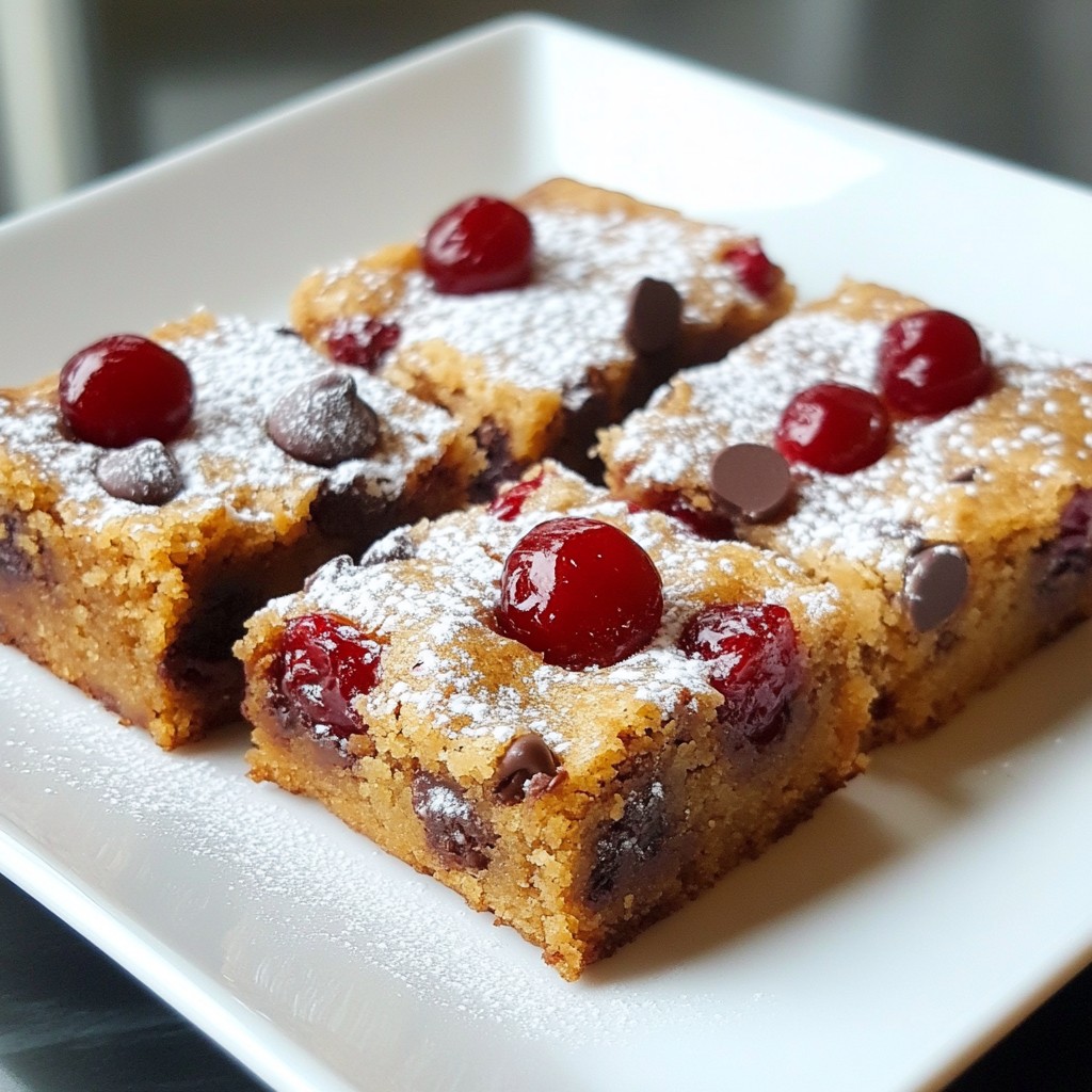 Cherry Chocolate Chip Blondies Deliciously Simple Treat