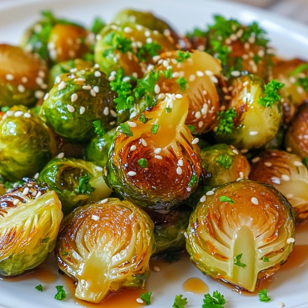 Honey Garlic Roasted Brussels Sprouts Flavorful Side