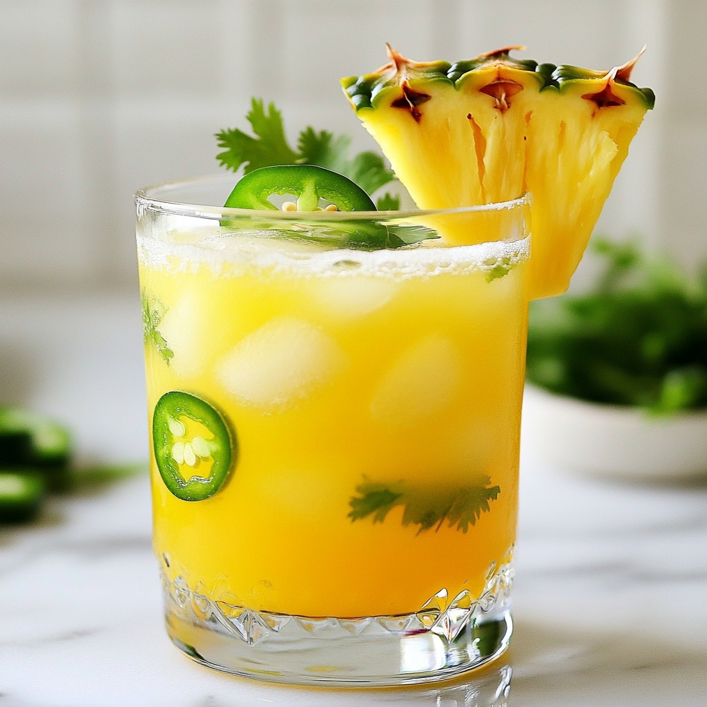 Pineapple Jalapeño Margarita Mocktail Refreshing Drink