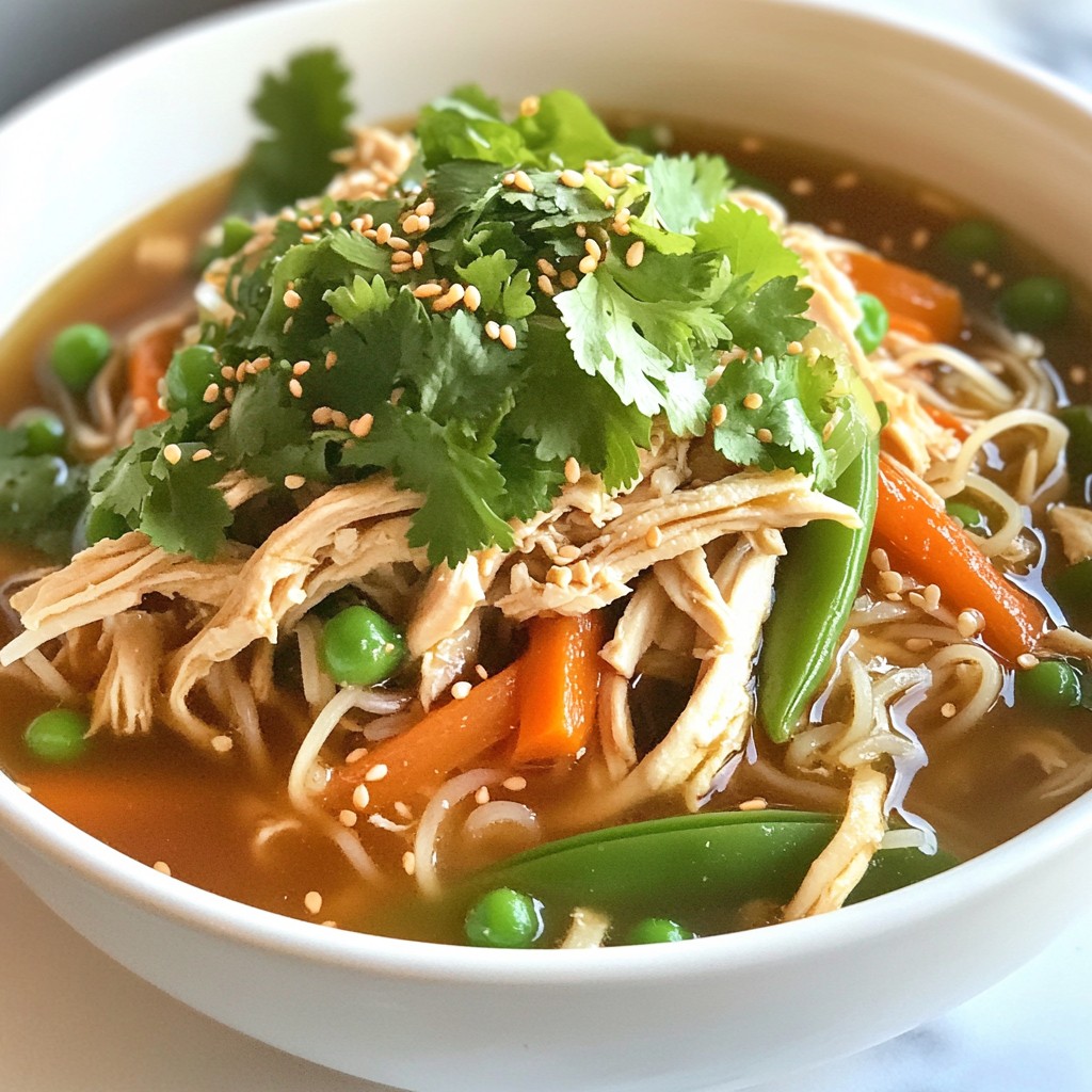 Ginger Sesame Chicken Noodle Soup Comfort Bowl Recipe