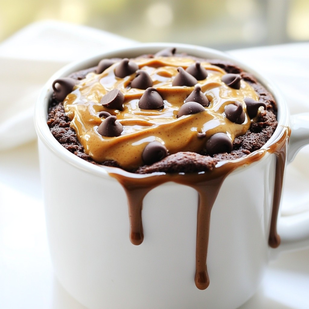 Chocolate Peanut Butter Mug Cake Delight in Minutes